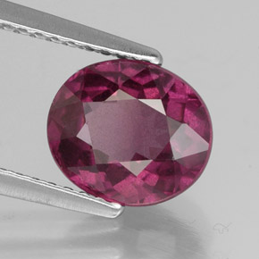 2.60캐럿 천연 라즈베리 레드 로돌라이트 가넷, 타원형 컷, 8.6×7.4 mm, VS