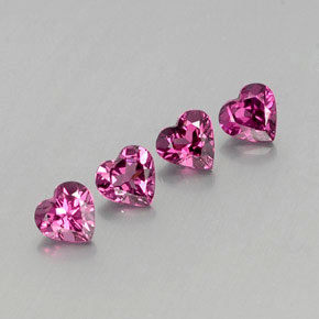 캐럿 천연 핑크빛 퍼플 로돌라이트 가넷 보석, 하트 모양, 4.9×4.8 mm, VVS-VS