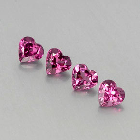 캐럿 천연 핑크빛 퍼플 로돌라이트 가넷 보석, 하트 모양, 4.9×4.8 mm, VVS-VS