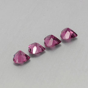 캐럿 천연 핑크빛 퍼플 로돌라이트 가넷 보석, 하트 모양, 4.9×4.8 mm, VVS-VS
