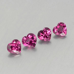 캐럿 천연 핑크빛 퍼플 로돌라이트 가넷 보석, 하트 모양, 5×4.8 mm, VS
