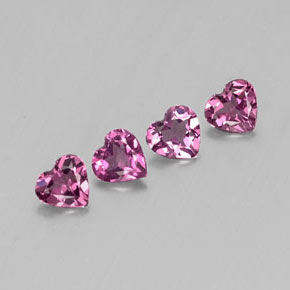 캐럿 천연 핑크빛 퍼플 로돌라이트 가넷 보석, 하트 모양, 4.9×4.7 mm, VVS-VS