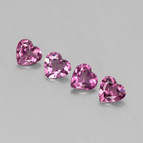 캐럿 천연 핑크빛 퍼플 로돌라이트 가넷 보석, 하트 모양, 4.9×4.7 mm, VVS-VS
