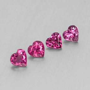 캐럿 천연 핑크빛 퍼플 로돌라이트 가넷 보석, 하트 모양, 4.9×4.8 mm, VS