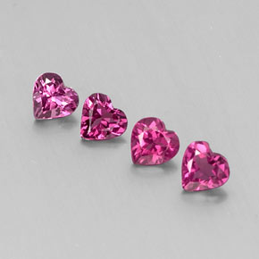 캐럿 천연 핑크빛 퍼플 로돌라이트 가넷 보석, 하트 모양, 4.9×4.8 mm, VS