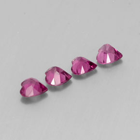 캐럿 천연 핑크빛 퍼플 로돌라이트 가넷 보석, 하트 모양, 4.9×4.8 mm, VS
