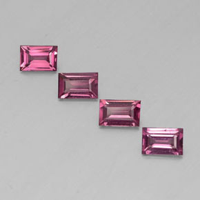 캐럿 천연 라즈베리 레드 로돌라이트 가넷 보석, 바게트, 6×4 mm, VS