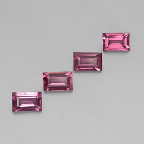 캐럿 천연 라즈베리 레드 로돌라이트 가넷 보석, 바게트, 6×4 mm, VS