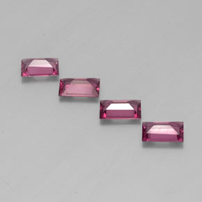 캐럿 천연 라즈베리 레드 로돌라이트 가넷 보석, 바게트, 6×4 mm, VS