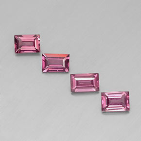 캐럿 천연 라즈베리 레드 로돌라이트 가넷 보석, 바게트, 6×4 mm, VS