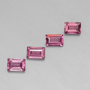 캐럿 천연 라즈베리 레드 로돌라이트 가넷 보석, 바게트, 6×4 mm, VS