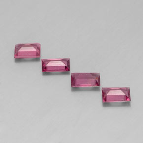 캐럿 천연 라즈베리 레드 로돌라이트 가넷 보석, 바게트, 6×4 mm, VS