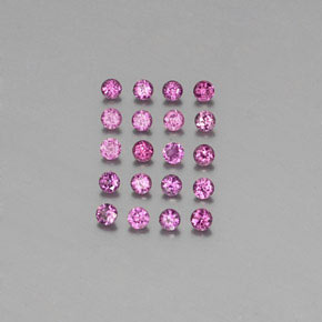캐럿 천연 라즈베리 레드 로돌라이트 가넷 보석, 라운드 컷, 2.17 mm, VS