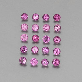 캐럿 천연 라즈베리 레드 로돌라이트 가넷 보석, 라운드 컷, 2.17 mm, VS