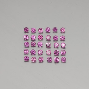 캐럿 천연 라즈베리 레드 로돌라이트 가넷 보석, 라운드 컷, 2.23 mm, VVS-VS