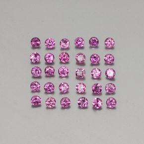 캐럿 천연 라즈베리 레드 로돌라이트 가넷 보석, 라운드 컷, 2.23 mm, VVS-VS