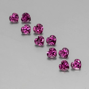 캐럿 천연 라즈베리 레드 로돌라이트 가넷 보석, 하트 모양, 4×3.9 mm, VVS-VS