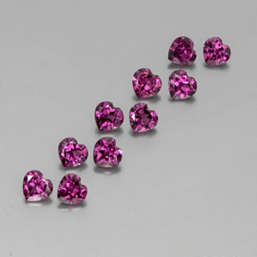 캐럿 천연 라즈베리 레드 로돌라이트 가넷 보석, 하트 모양, 4×3.9 mm, VVS-VS