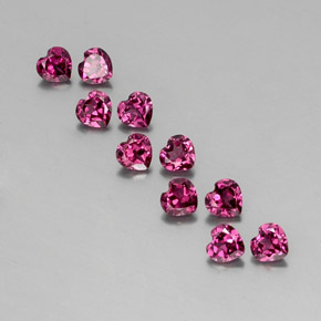 캐럿 천연 라즈베리 레드 로돌라이트 가넷 보석, 하트 모양, 4×3.8 mm, VVS-VS