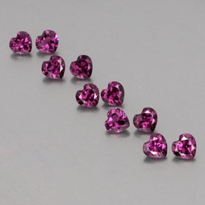 캐럿 천연 라즈베리 레드 로돌라이트 가넷 보석, 하트 모양, 4×3.9 mm, VVS-VS