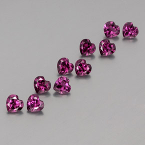캐럿 천연 라즈베리 레드 로돌라이트 가넷 보석, 하트 모양, 4×3.9 mm, VVS-VS