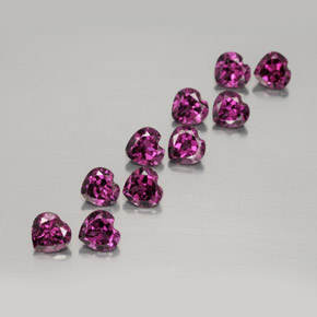 캐럿 천연 라즈베리 레드 로돌라이트 가넷 보석, 하트 모양, 4×3.9 mm, VVS-VS