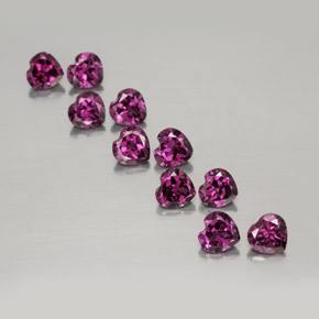 캐럿 천연 라즈베리 레드 로돌라이트 가넷 보석, 하트 모양, 4×3.9 mm, VVS-VS