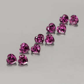 캐럿 천연 라즈베리 레드 로돌라이트 가넷 보석, 하트 모양, 3.9×3.8 mm, VVS-VS