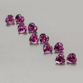 캐럿 천연 라즈베리 레드 로돌라이트 가넷 보석, 하트 모양, 3.9×3.8 mm, VVS-VS