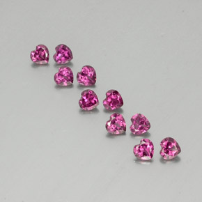 2.96캐럿 천연 미디엄 퍼플 로돌라이트 가넷 보석, 하트 모양, 4×3.9 mm, VVS-VS