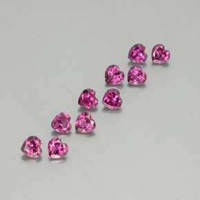 2.96캐럿 천연 미디엄 퍼플 로돌라이트 가넷 보석, 하트 모양, 4×3.9 mm, VVS-VS