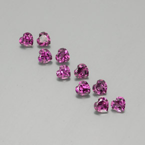 2.84캐럿 천연 다크 퍼플 로돌라이트 가넷 보석, 하트 모양, 4×3.9 mm, VVS-VS