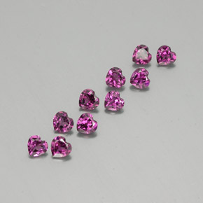 2.84캐럿 천연 다크 퍼플 로돌라이트 가넷 보석, 하트 모양, 4×3.9 mm, VVS-VS