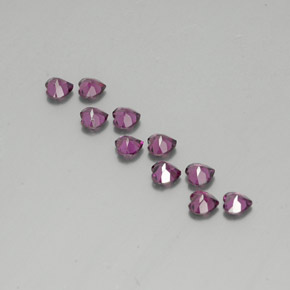 2.84캐럿 천연 다크 퍼플 로돌라이트 가넷 보석, 하트 모양, 4×3.9 mm, VVS-VS