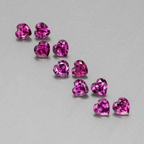 캐럿 천연 라즈베리 레드 로돌라이트 가넷 보석, 하트 모양, 3.9×3.8 mm, VVS-VS