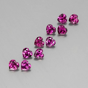 캐럿 천연 라즈베리 레드 로돌라이트 가넷 보석, 하트 모양, 3.9×3.8 mm, VVS-VS