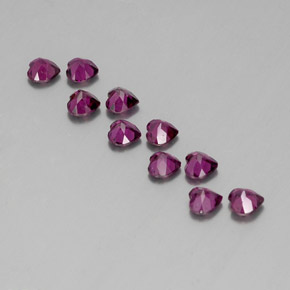 캐럿 천연 라즈베리 레드 로돌라이트 가넷 보석, 하트 모양, 3.9×3.8 mm, VVS-VS