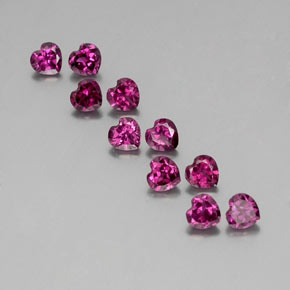 캐럿 천연 라즈베리 레드 로돌라이트 가넷 보석, 하트 모양, 4×3.9 mm, VVS-VS