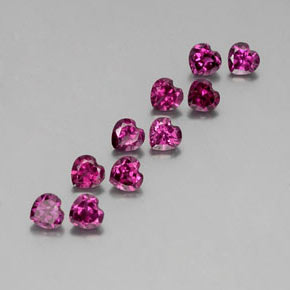캐럿 천연 라즈베리 레드 로돌라이트 가넷 보석, 하트 모양, 4×3.9 mm, VVS-VS