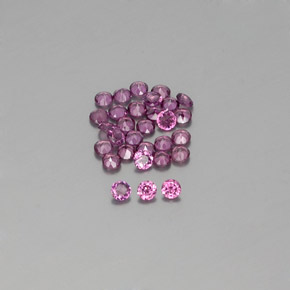 캐럿 천연 라즈베리 레드 로돌라이트 가넷 보석, 라운드 컷, 2.19 mm, VVS-VS