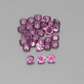캐럿 천연 라즈베리 레드 로돌라이트 가넷 보석, 라운드 컷, 2.19 mm, VVS-VS