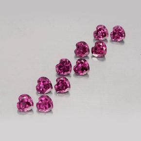 2.98캐럿 천연 미디엄 퍼플 로돌라이트 가넷 보석, 하트 모양, 4×3.9 mm, VVS-VS