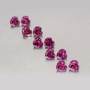 2.98캐럿 천연 미디엄 퍼플 로돌라이트 가넷 보석, 하트 모양, 4×3.9 mm, VVS-VS