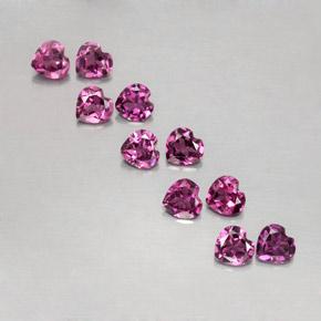 2.62캐럿 천연 딥 퍼플 로돌라이트 가넷 보석, 하트 모양, 4×3.8 mm, VVS-VS