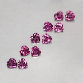 2.62캐럿 천연 딥 퍼플 로돌라이트 가넷 보석, 하트 모양, 4×3.8 mm, VVS-VS