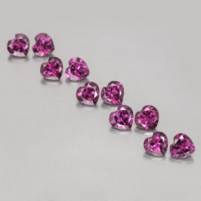 3.11캐럿 천연 딥 퍼플 로돌라이트 가넷 보석, 하트 모양, 4×3.8 mm, VVS-VS