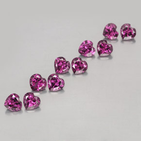 3.11캐럿 천연 딥 퍼플 로돌라이트 가넷 보석, 하트 모양, 4×3.8 mm, VVS-VS