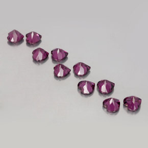 3.11캐럿 천연 딥 퍼플 로돌라이트 가넷 보석, 하트 모양, 4×3.8 mm, VVS-VS