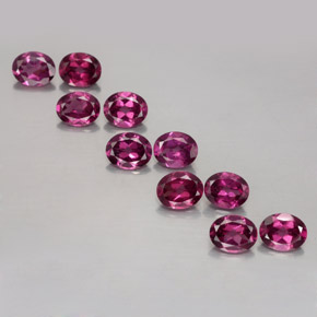 캐럿 천연 라즈베리 레드 로돌라이트 가넷 보석, 타원형 컷, 5.1×4.1 mm, VS