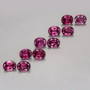 캐럿 천연 라즈베리 레드 로돌라이트 가넷 보석, 타원형 컷, 5.1×4.1 mm, VS